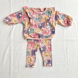 Care Bears Baby Y2K Ruffle Sweater & Ribbed Legging Set 🌈 Size 0-3 Months